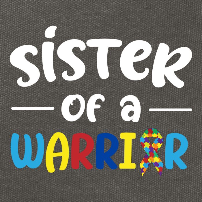 Sister Of A Warrior Autism Awareness Cotton Canvas Backpack