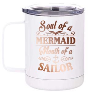 Soul Of A Mermaid Mouth Of A Sailor Funny Gift 12 oz Stainless Steel Tumbler Cup