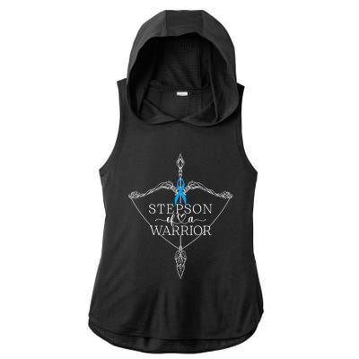 Stepson Of A Warrior Prostate Cancer Awareness Support Squad Gift Ladies PosiCharge Tri-Blend Wicking Draft Hoodie Tank