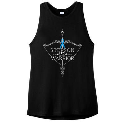 Stepson Of A Warrior Prostate Cancer Awareness Support Squad Gift Ladies PosiCharge Tri-Blend Wicking Tank