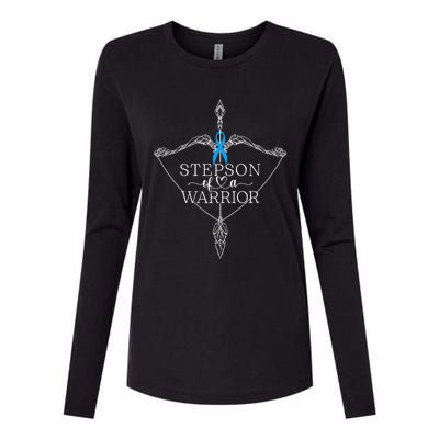 Stepson Of A Warrior Prostate Cancer Awareness Support Squad Gift Womens Cotton Relaxed Long Sleeve T-Shirt