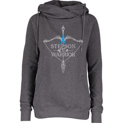 Stepson Of A Warrior Prostate Cancer Awareness Support Squad Gift Womens Funnel Neck Pullover Hood