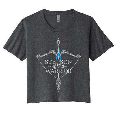 Stepson Of A Warrior Prostate Cancer Awareness Support Squad Gift Women's Crop Top Tee