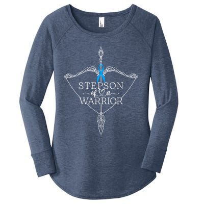 Stepson Of A Warrior Prostate Cancer Awareness Support Squad Gift Women's Perfect Tri Tunic Long Sleeve Shirt