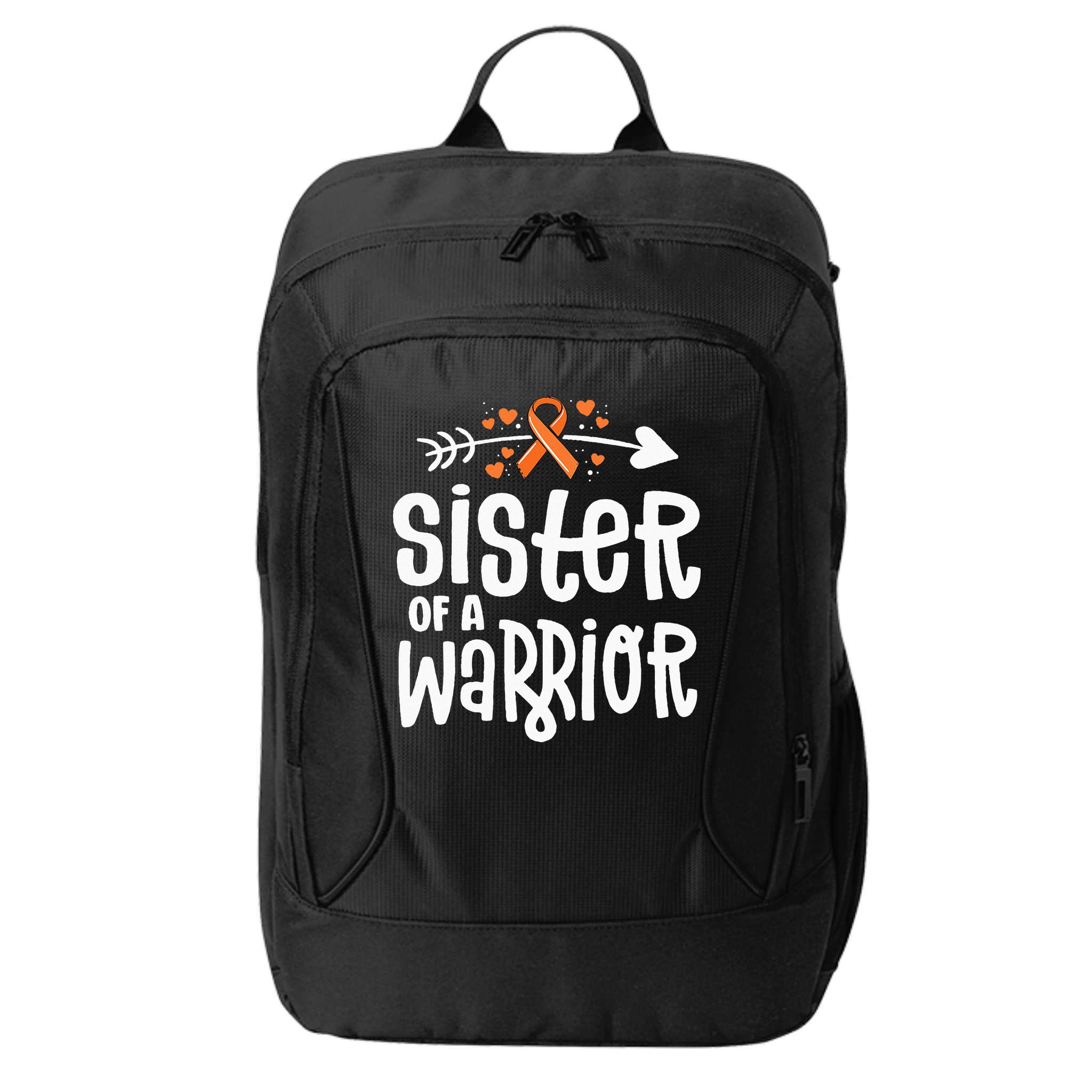 Sister Of A Warrior Orange Family Leukemia Cancer Awareness City Backpack