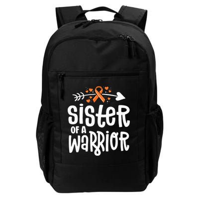 Sister Of A Warrior Orange Family Leukemia Cancer Awareness Backpack