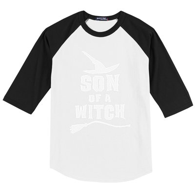 Son Of A Witch Funny Witch Inspired Gifts Baseball Sleeve Shirt