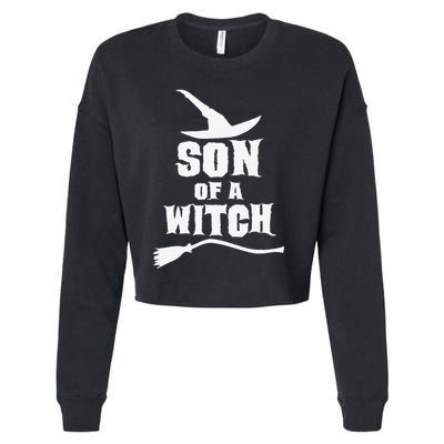 Son Of A Witch Funny Witch Inspired Gifts Cropped Pullover Crew