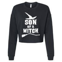 Son Of A Witch Funny Witch Inspired Gifts Cropped Pullover Crew