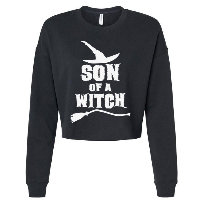 Son Of A Witch Funny Witch Inspired Gifts Cropped Pullover Crew