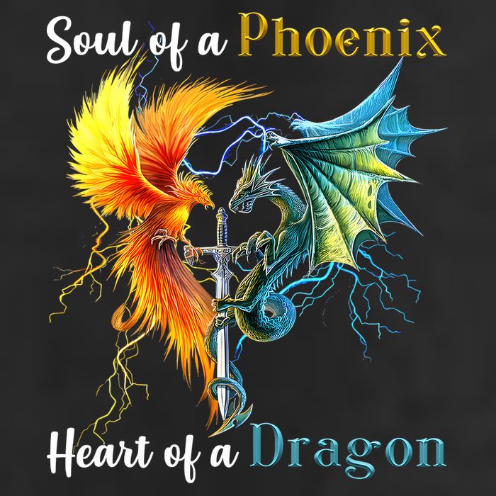 Soul Of A Phoenix Heart Of A Dragon 7 Panel Mesh Trucker Snapback Hat