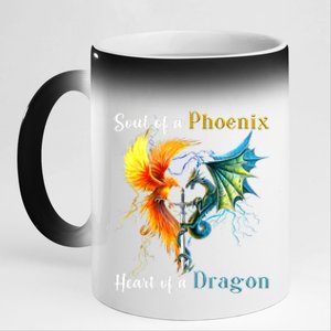 Soul Of A Phoenix Heart Of A Dragon 11oz Black Color Changing Mug