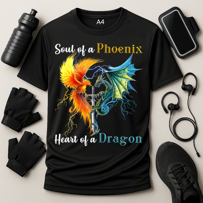 Soul Of A Phoenix Heart Of A Dragon Cooling Performance Crew T-Shirt