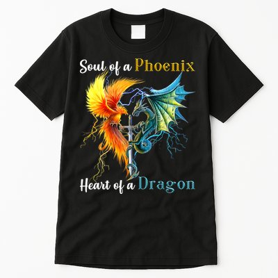 Soul Of A Phoenix Heart Of A Dragon Tall T-Shirt