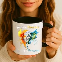 Soul Of A Phoenix Heart Of A Dragon Mug