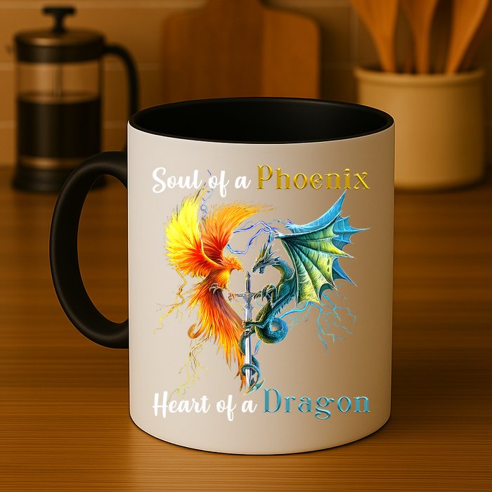 Soul Of A Phoenix Heart Of A Dragon Mug