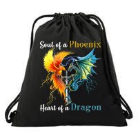 Soul Of A Phoenix Heart Of A Dragon Drawstring Bag