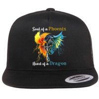 Soul Of A Phoenix Heart Of A Dragon Flat Bill Trucker Hat
