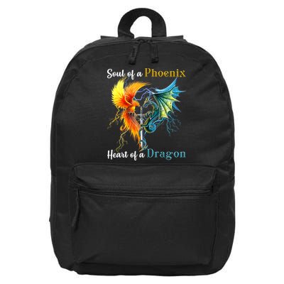 Soul Of A Phoenix Heart Of A Dragon 16 in Basic Backpack