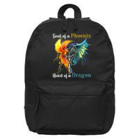 Soul Of A Phoenix Heart Of A Dragon 16 in Basic Backpack