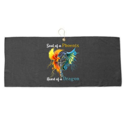 Soul Of A Phoenix Heart Of A Dragon Large Microfiber Waffle Golf Towel