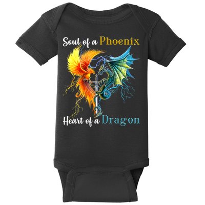 Soul Of A Phoenix Heart Of A Dragon Baby Bodysuit