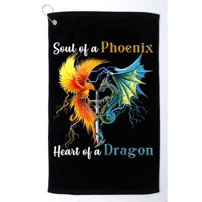 Soul Of A Phoenix Heart Of A Dragon Golf Towel