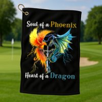 Soul Of A Phoenix Heart Of A Dragon Golf Towel