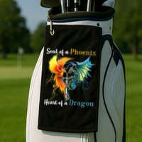 Soul Of A Phoenix Heart Of A Dragon Golf Towel