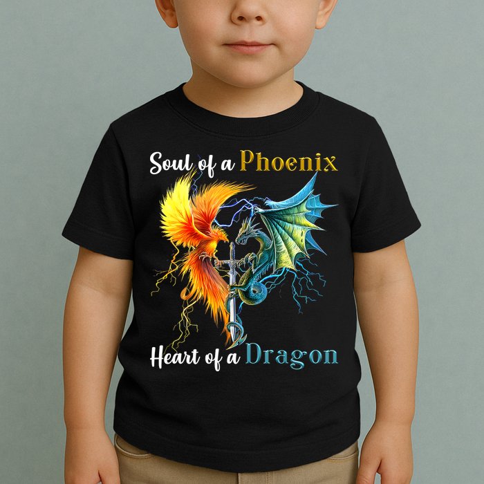 Soul Of A Phoenix Heart Of A Dragon Toddler T-Shirt