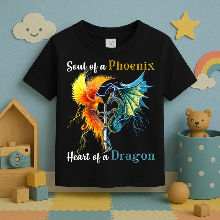Soul Of A Phoenix Heart Of A Dragon Toddler T-Shirt
