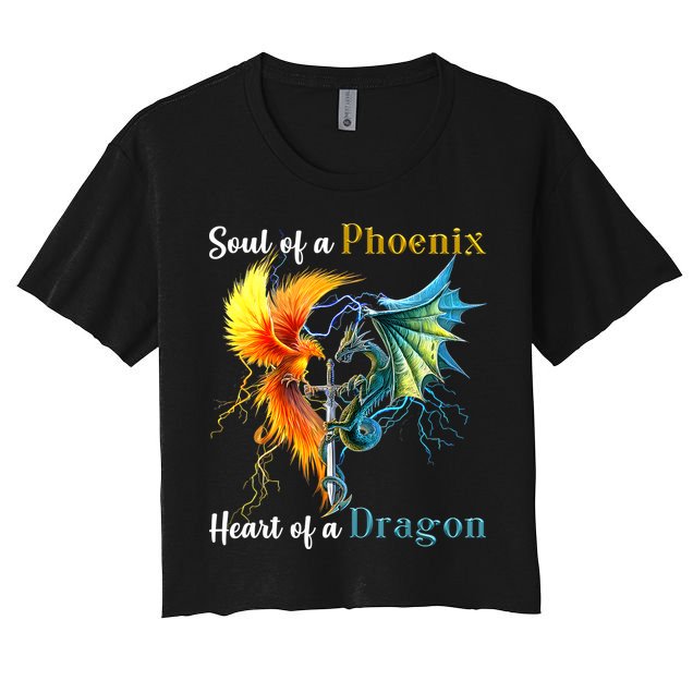 Soul Of A Phoenix Heart Of A Dragon Women's Crop Top Tee