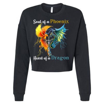 Soul Of A Phoenix Heart Of A Dragon Cropped Pullover Crew