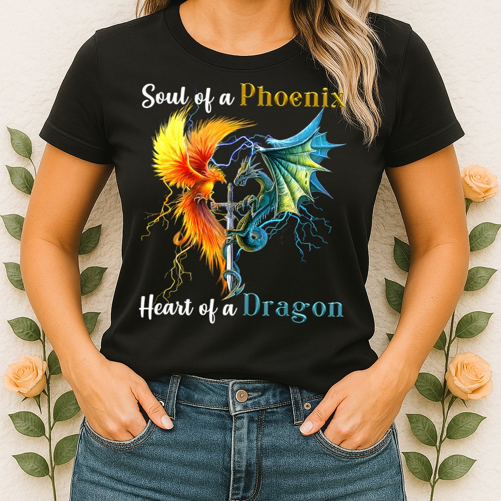 Soul Of A Phoenix Heart Of A Dragon Womens T-Shirt