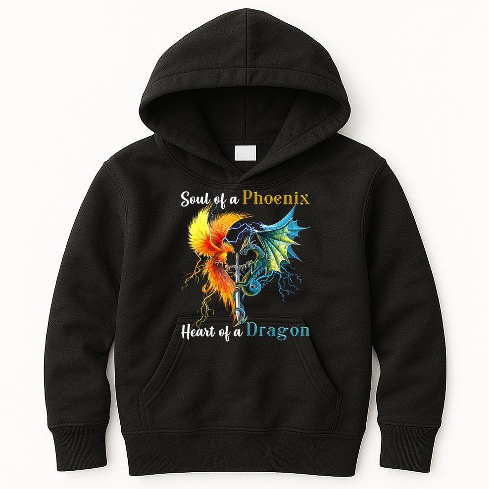 Soul Of A Phoenix Heart Of A Dragon Kids Hoodie