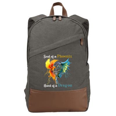 Soul Of A Phoenix Heart Of A Dragon Cotton Canvas Backpack