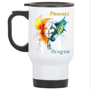 Soul Of A Phoenix Heart Of A Dragon Stainless Steel Travel Mug