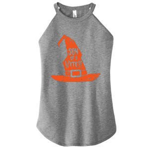 Son Of A Witch Hat Pun Quote Costume Easy Halloween Gifts Women's Perfect Tri Rocker Tank