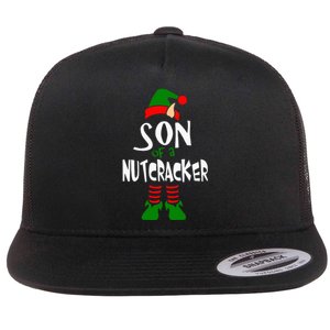 Son Of A Nutcracker Funny Elf Flat Bill Trucker Hat