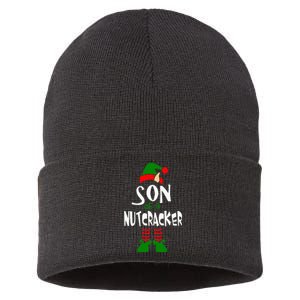 Son Of A Nutcracker Funny Elf Sustainable Knit Beanie