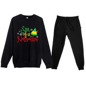 Son Of A Nutcracker Funny Christmas Costume Premium Crewneck Sweatsuit Set