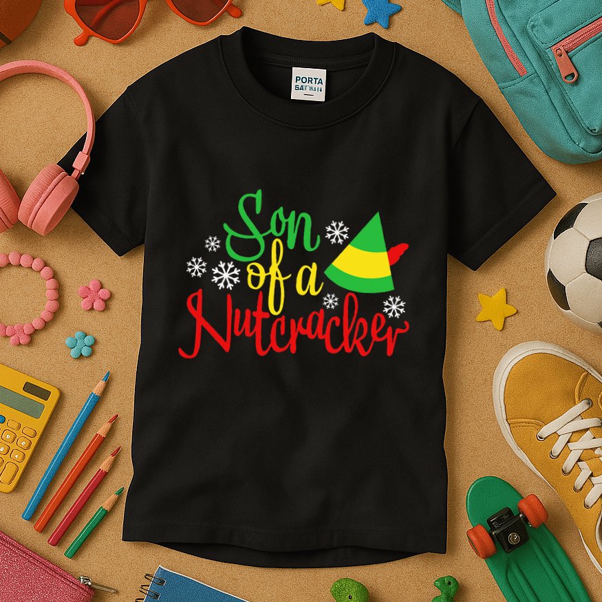Son Of A Nutcracker Funny Christmas Costume Kids T-Shirt