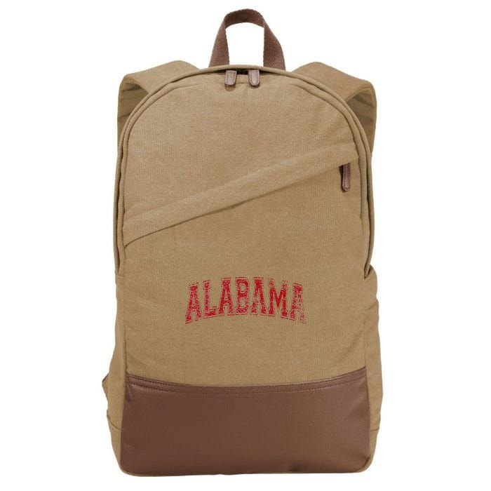State Of Alabama Varsity Style Cotton Canvas Backpack