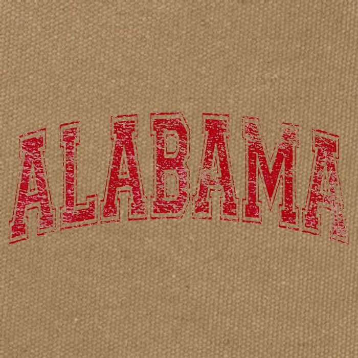 State Of Alabama Varsity Style Cotton Canvas Backpack