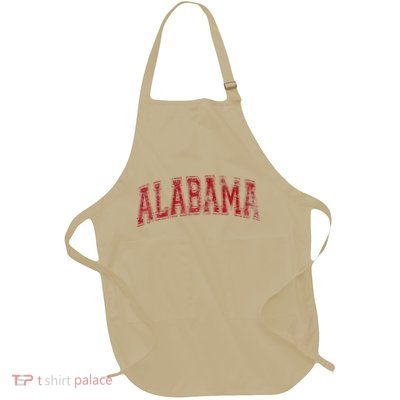 State Of Alabama Varsity Style Full-Length Apron With Pockets