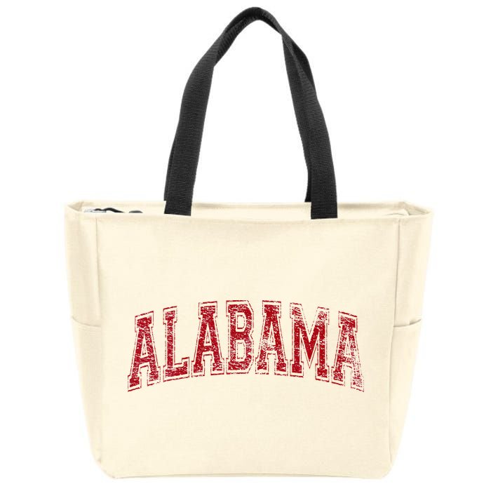 State Of Alabama Varsity Style Zip Tote Bag