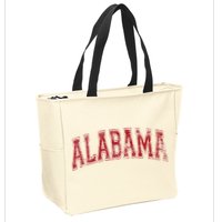 State Of Alabama Varsity Style Zip Tote Bag