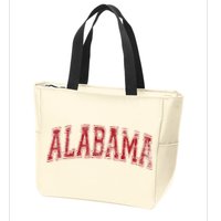 State Of Alabama Varsity Style Zip Tote Bag