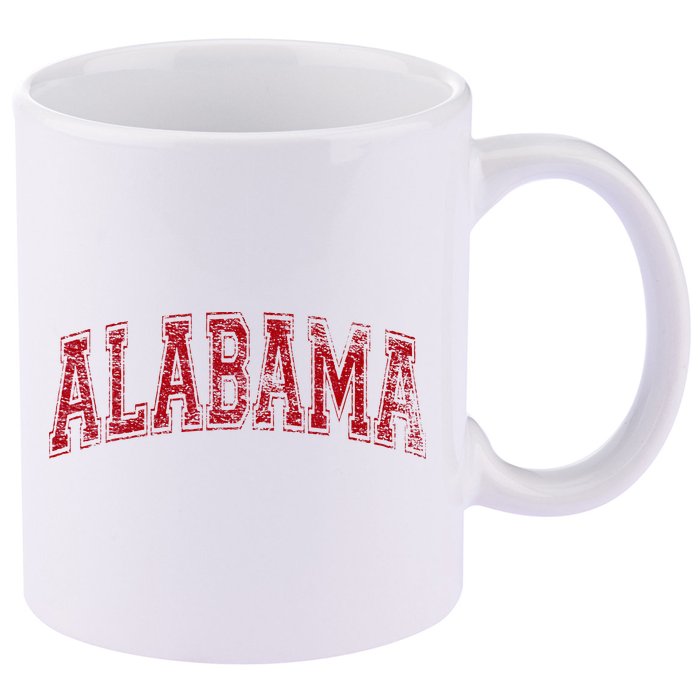 State Of Alabama Varsity Style 11oz C Handle Ceramic Mug