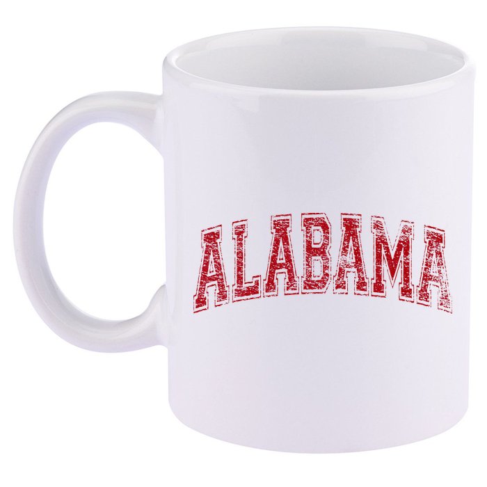 State Of Alabama Varsity Style 11oz C Handle Ceramic Mug
